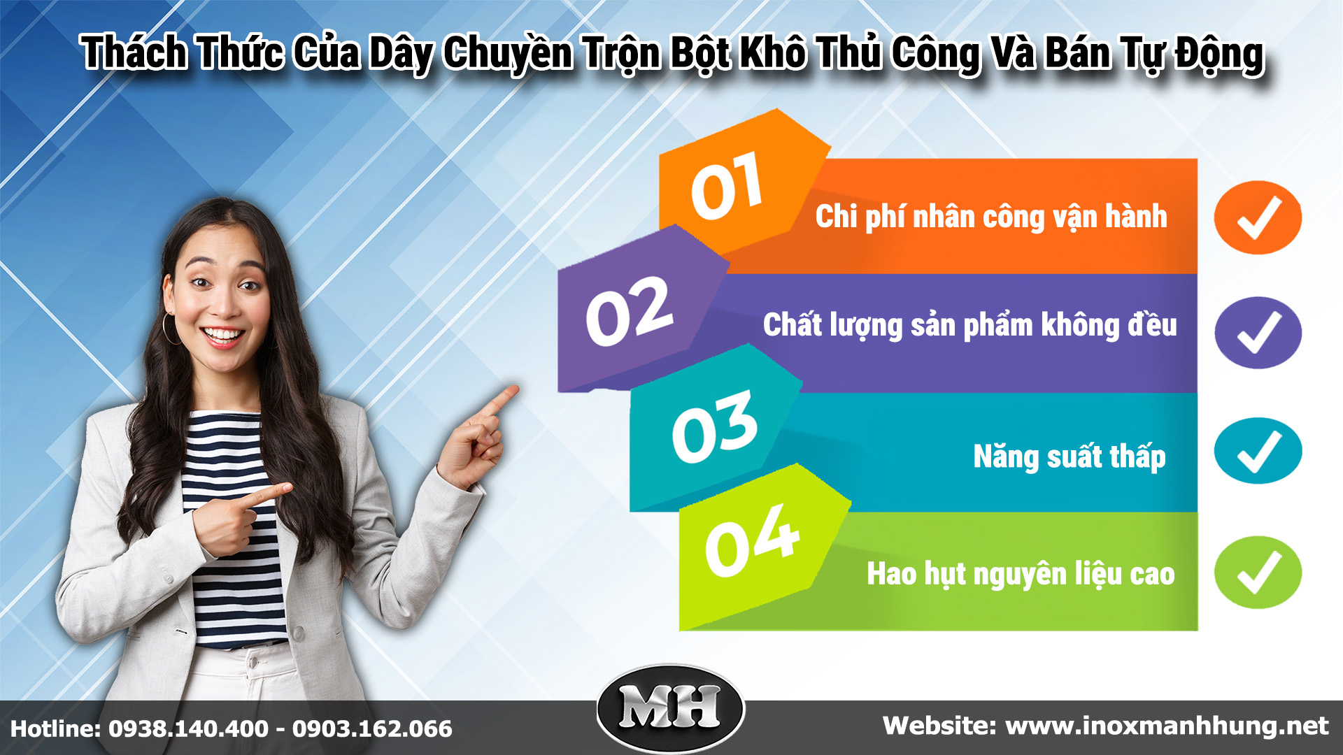 Thách thức của dây chuyền trộn bột khô thủ công và bán tự động