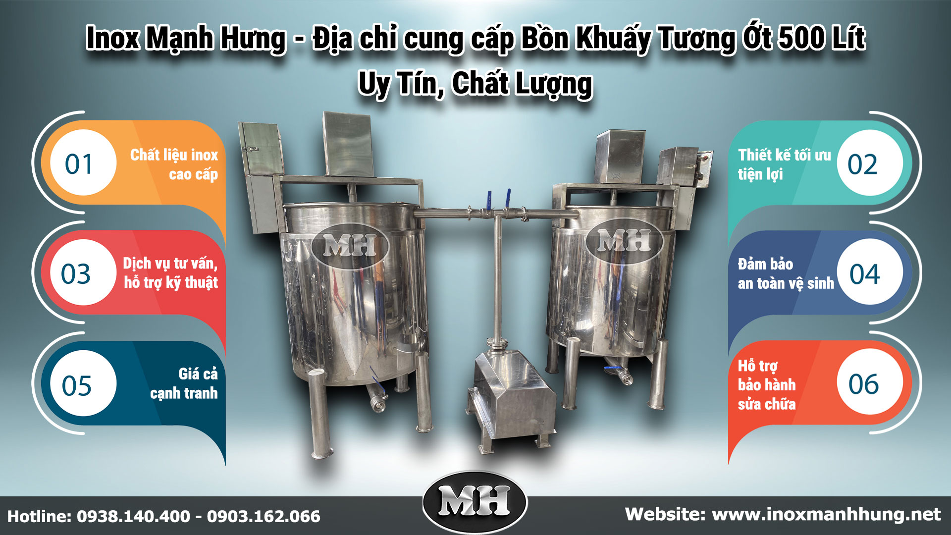 Inox Mạnh Hưng - Địa chỉ cung cấp bồn khuấy tương ớt 500 lít uy tín, chất lượng tại TP.HCM Inox Mạnh Hưng - Địa chỉ cung cấp bồn khuấy tương ớt 500 lít uy tín, chất lượng tại TP.HCM