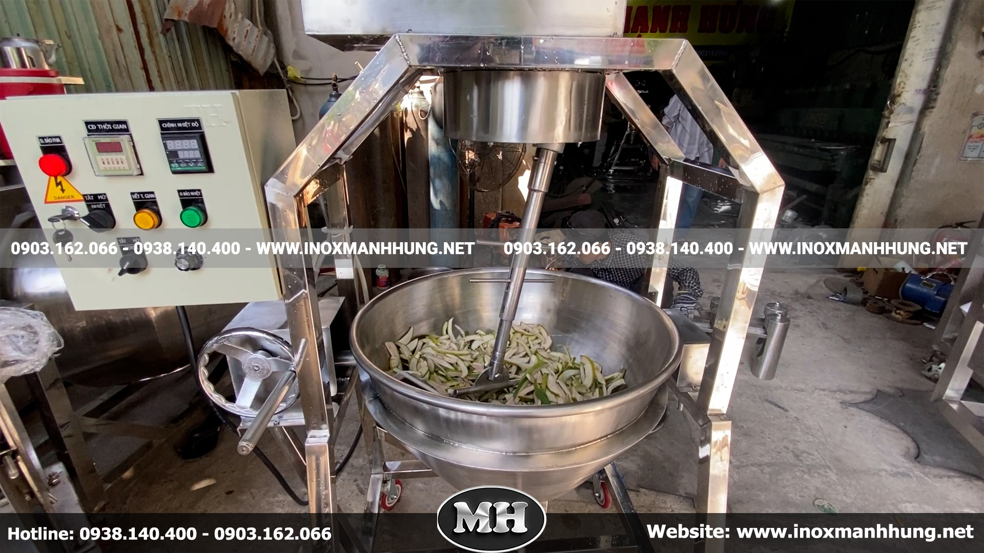 Chảo được sản xuất từ inox 304 bền, đẹp, dễ vệ sinh