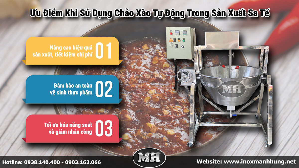 Ưu Điểm Khi Sử Dụng Chảo Xào Tự Động Trong Sản Xuất Sa Tế Ưu Điểm Khi Sử Dụng Chảo Xào Tự Động Trong Sản Xuất Sa Tế
