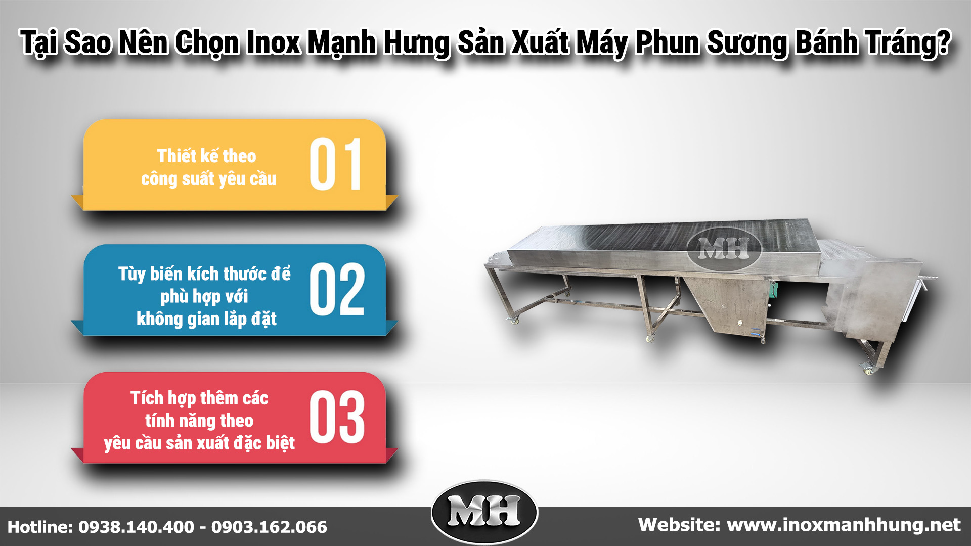 Hãy Chọn Inox Mạnh Hưng Để Được Sở Hữu Máy Phun Sương Bánh Tráng Chất Lượng