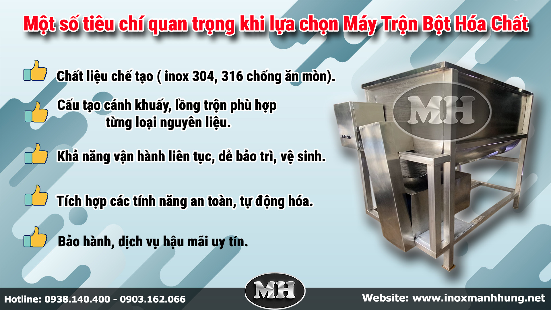 Tiêu Chí Chọn Máy Trộn Bột Hóa Chất