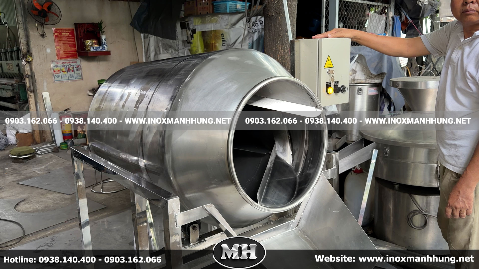 Nguyên lý vận hành thông minh của máy ướp gia vị công nghiệp lồng quay