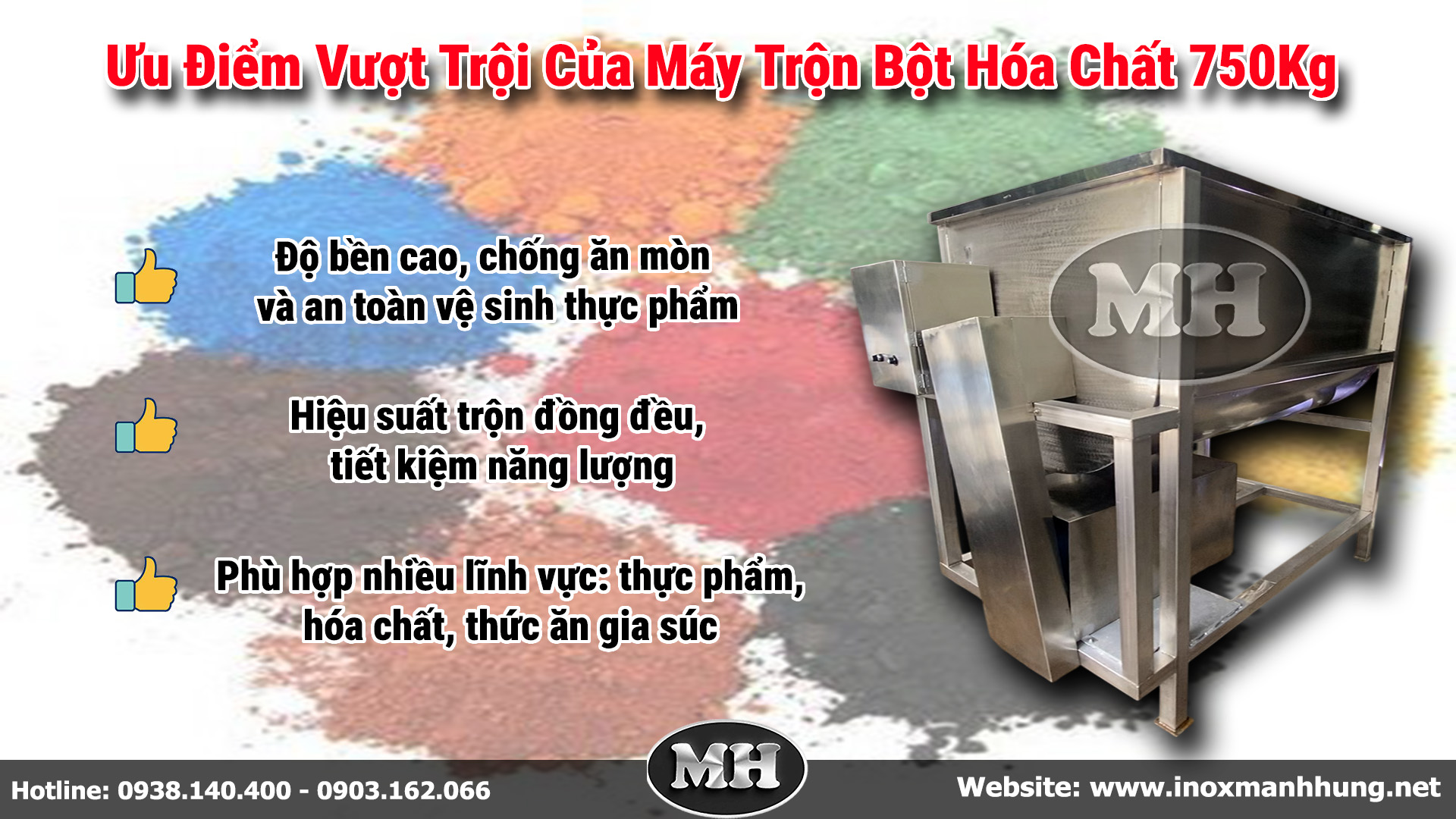 Ưu Điểm Vượt Trội Của Máy Trộn Bột Hóa Chất 750Kg Inox 304 Ưu Điểm Vượt Trội Của Máy Trộn Bột Hóa Chất 750Kg Inox 304