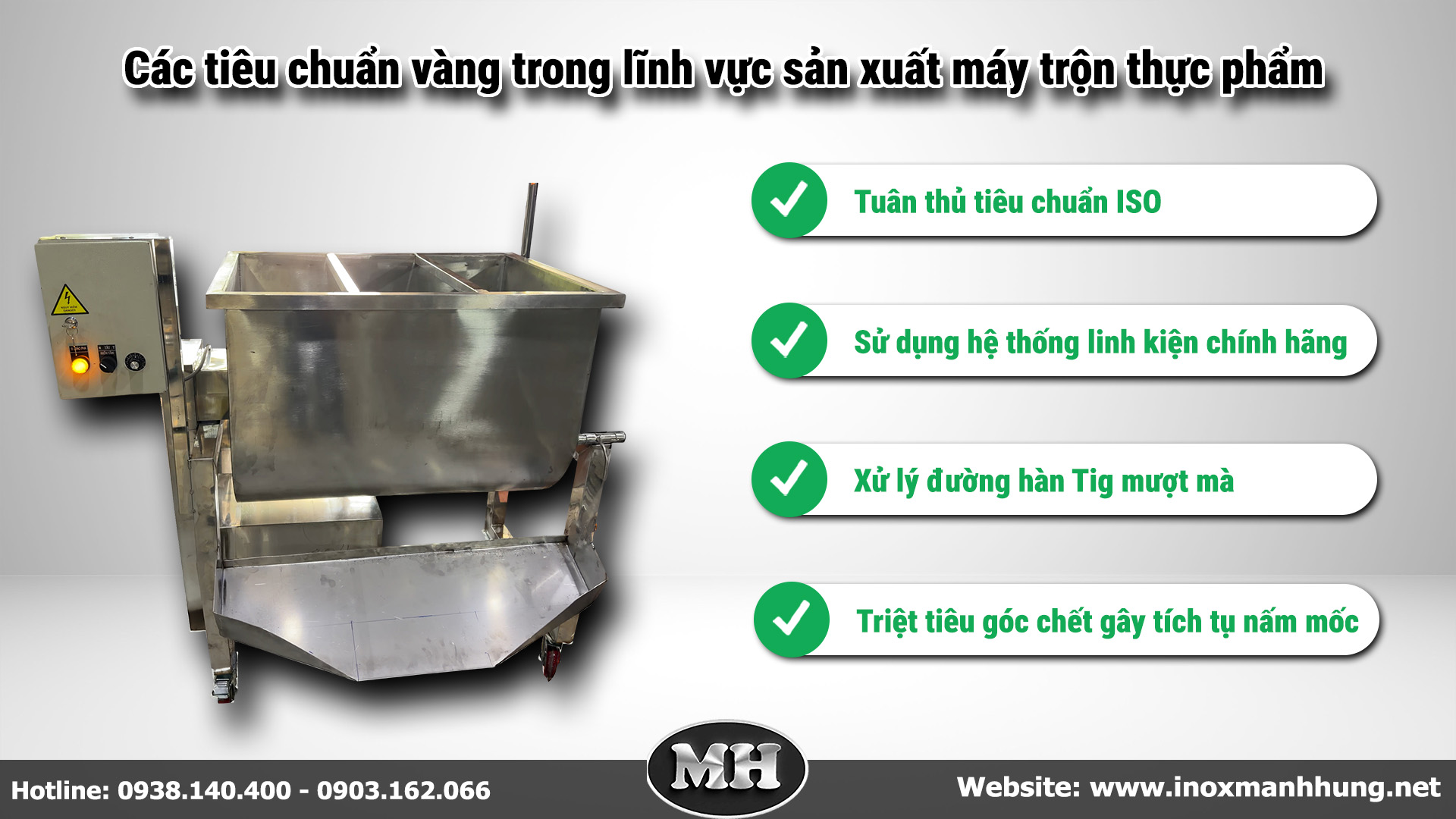 Các tiêu chuẩn vàng trong lĩnh vực sản xuất máy trộn thực phẩm tại HCM