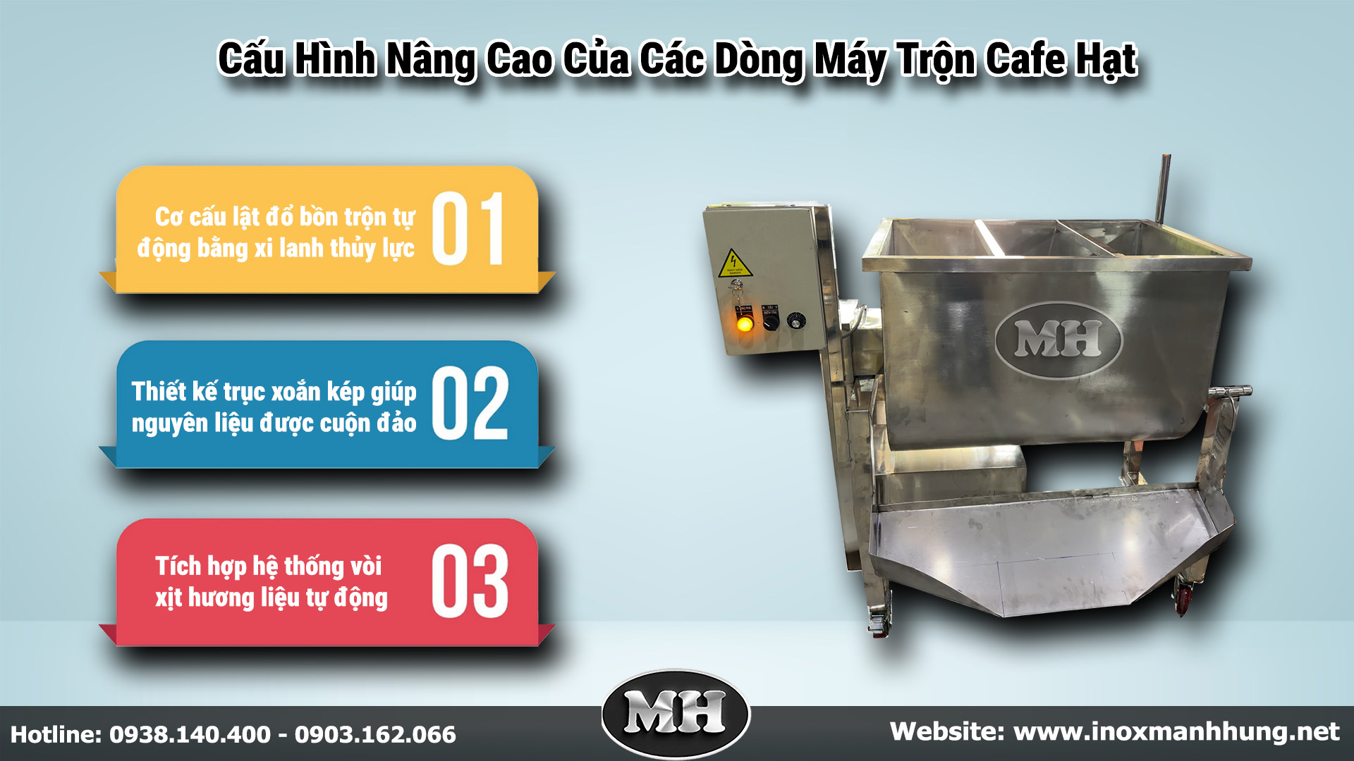  Cấu hình nâng cao của các dòng máy trộn cafe hạt và bột thế hệ mớ