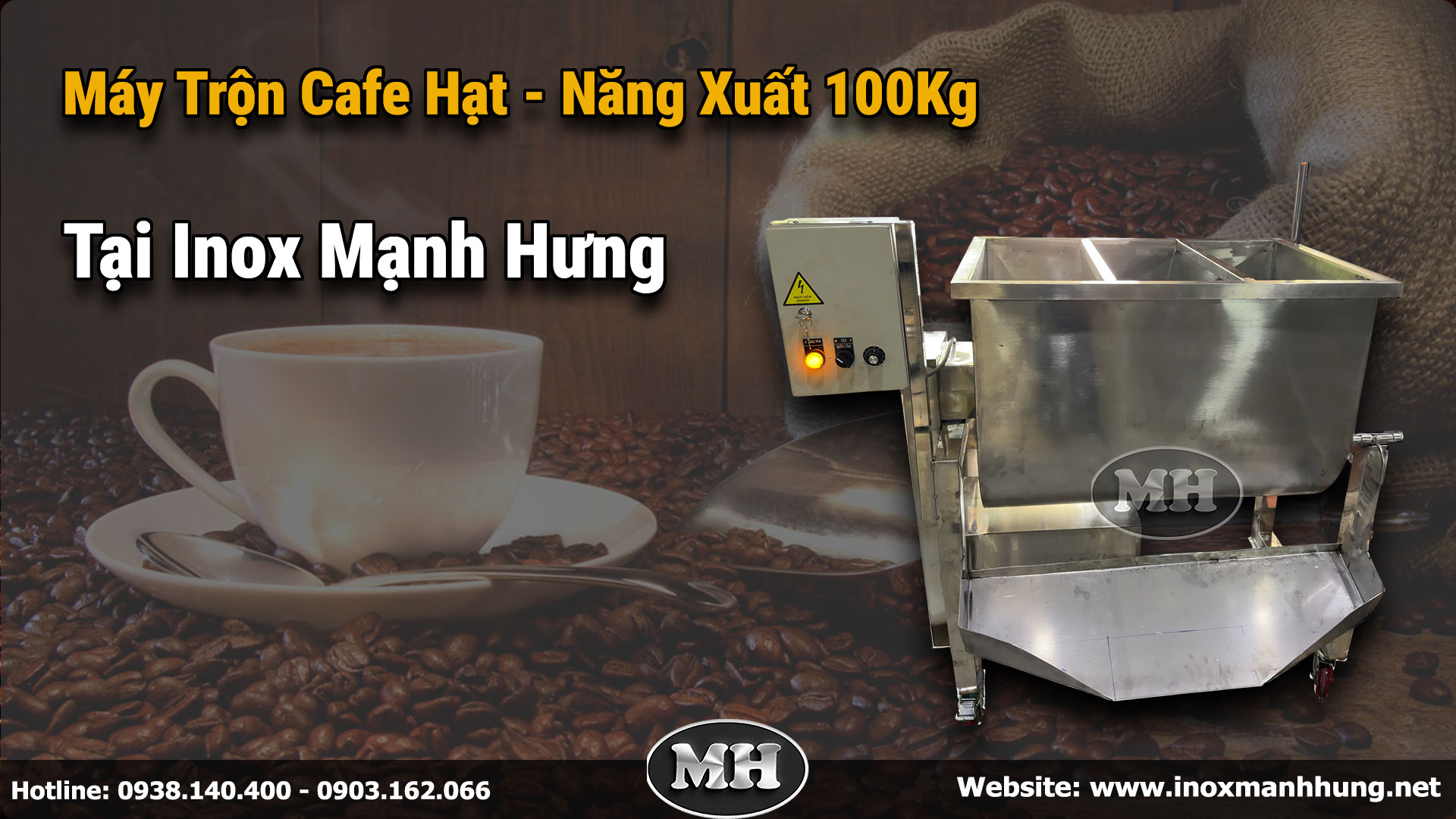 Mua máy trộn cafe hạt 100kg chất lượng cao tại Inox Mạnh Hưng