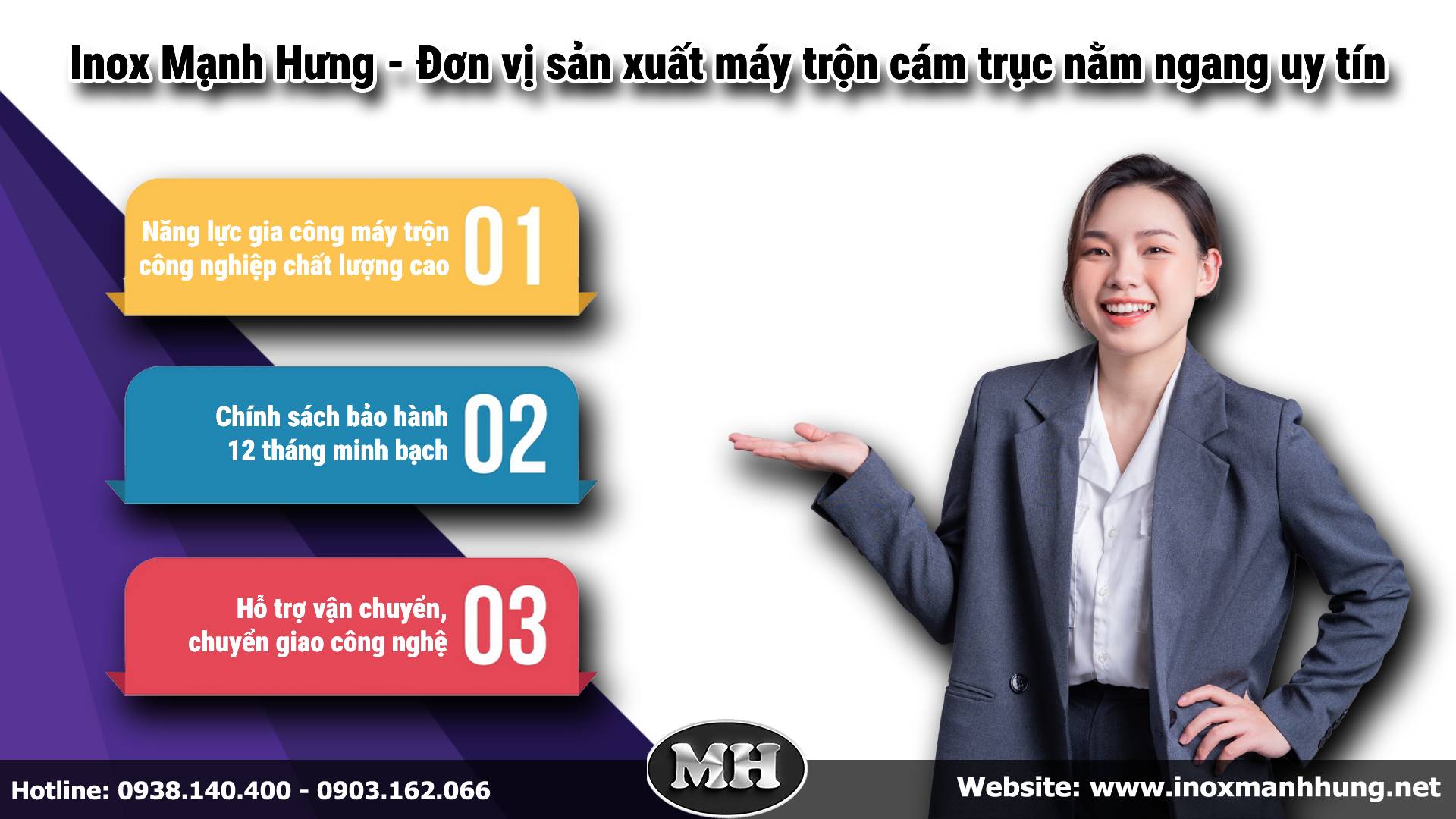 Inox Mạnh Hưng - Đơn vị sản xuất máy trộn cám trục nằm ngang uy tín