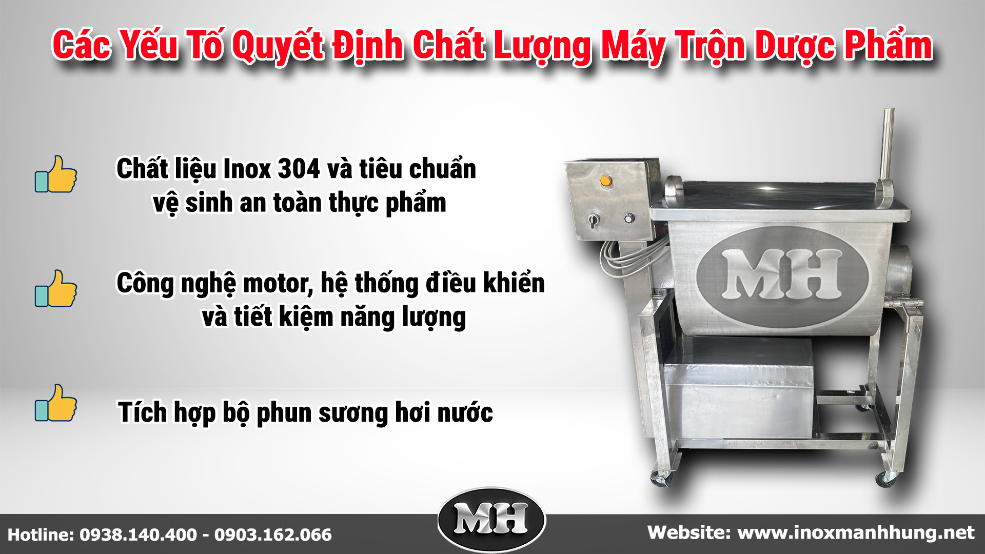 Inox Mạnh Hưng cam kết chất lượng của máy trộn dược phẩm