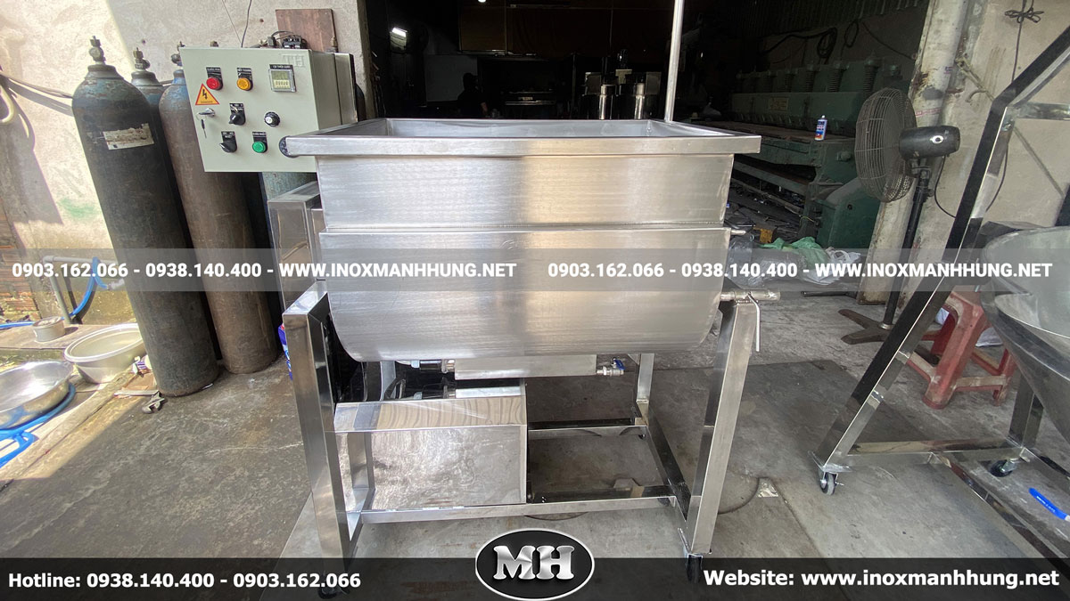 Máy Trộn Gia Nhiệt Sên Nhân Bánh Đậu Xanh 20Kg Được Sản Xuất Tại Inox Mạnh Hưng