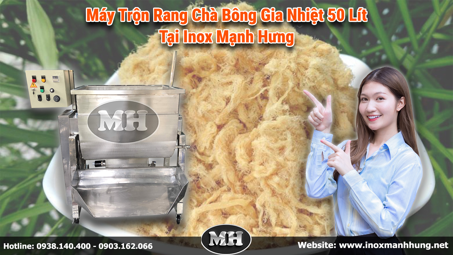 Inox Mạnh Hưng là đơn vị chuyên sản xuất máy trộn rang chà bông gia nhiệt