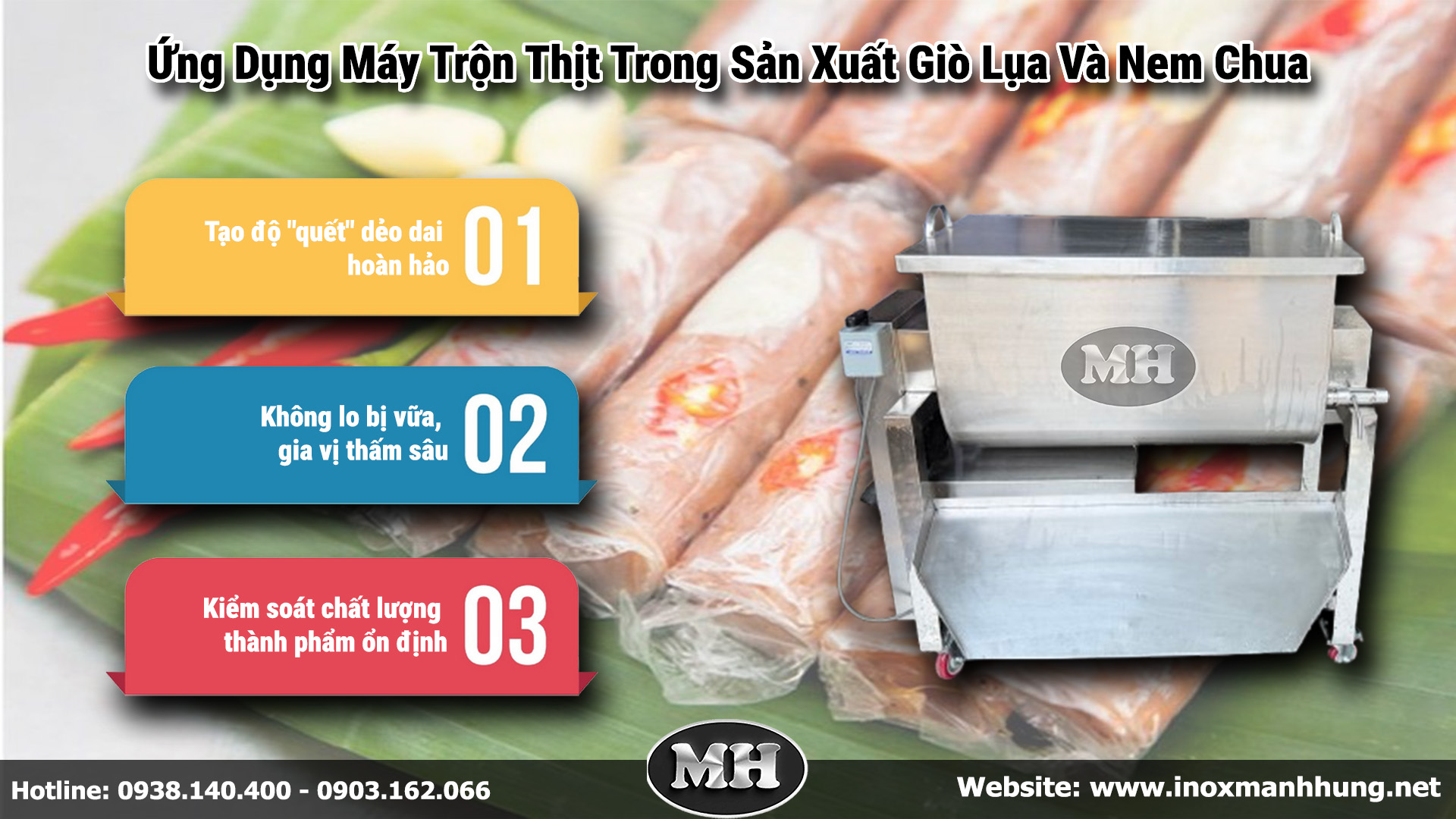 Ứng Dụng Máy Trộn Thịt Trong Sản Xuất Giò Lụa Và Nem Chua