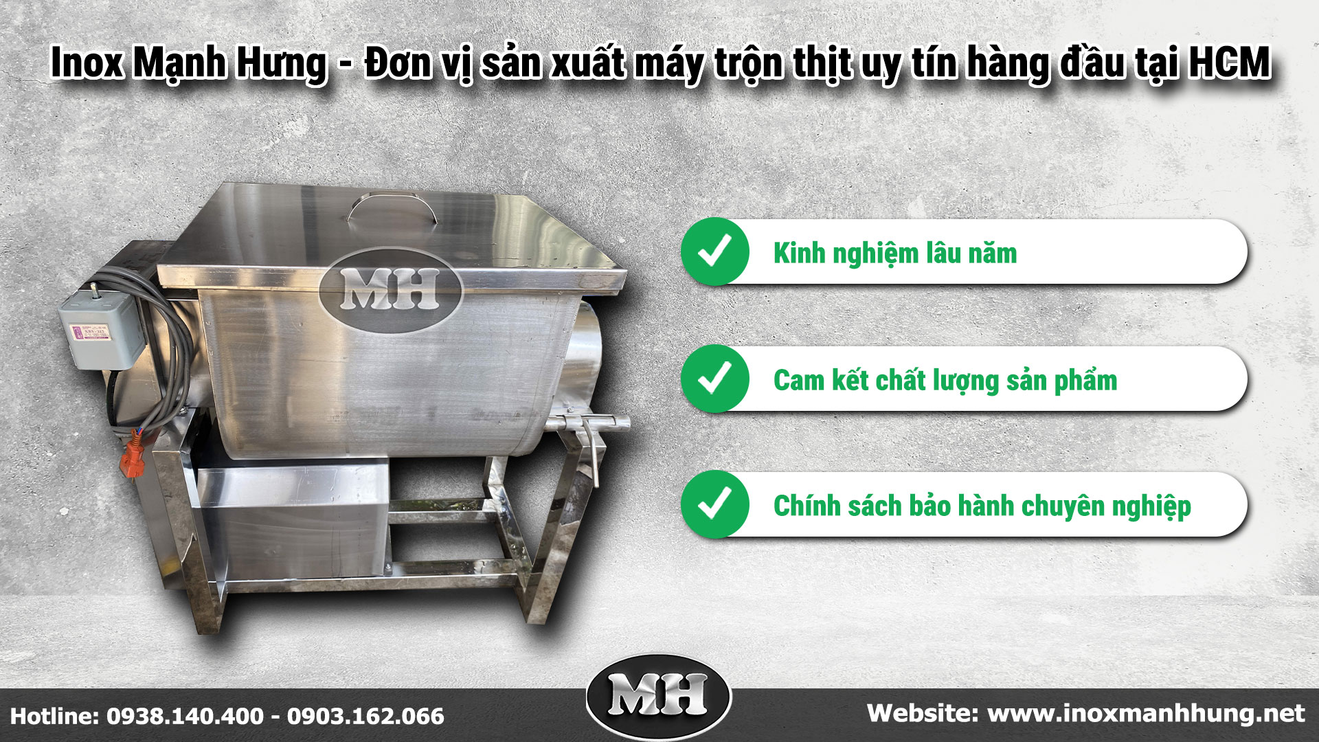 Inox Mạnh Hưng - Địa chỉ sản xuất máy trộn thịt uy tín, đáng tin cậy Inox Mạnh Hưng - Địa chỉ sản xuất máy trộn thịt uy tín, đáng tin cậy