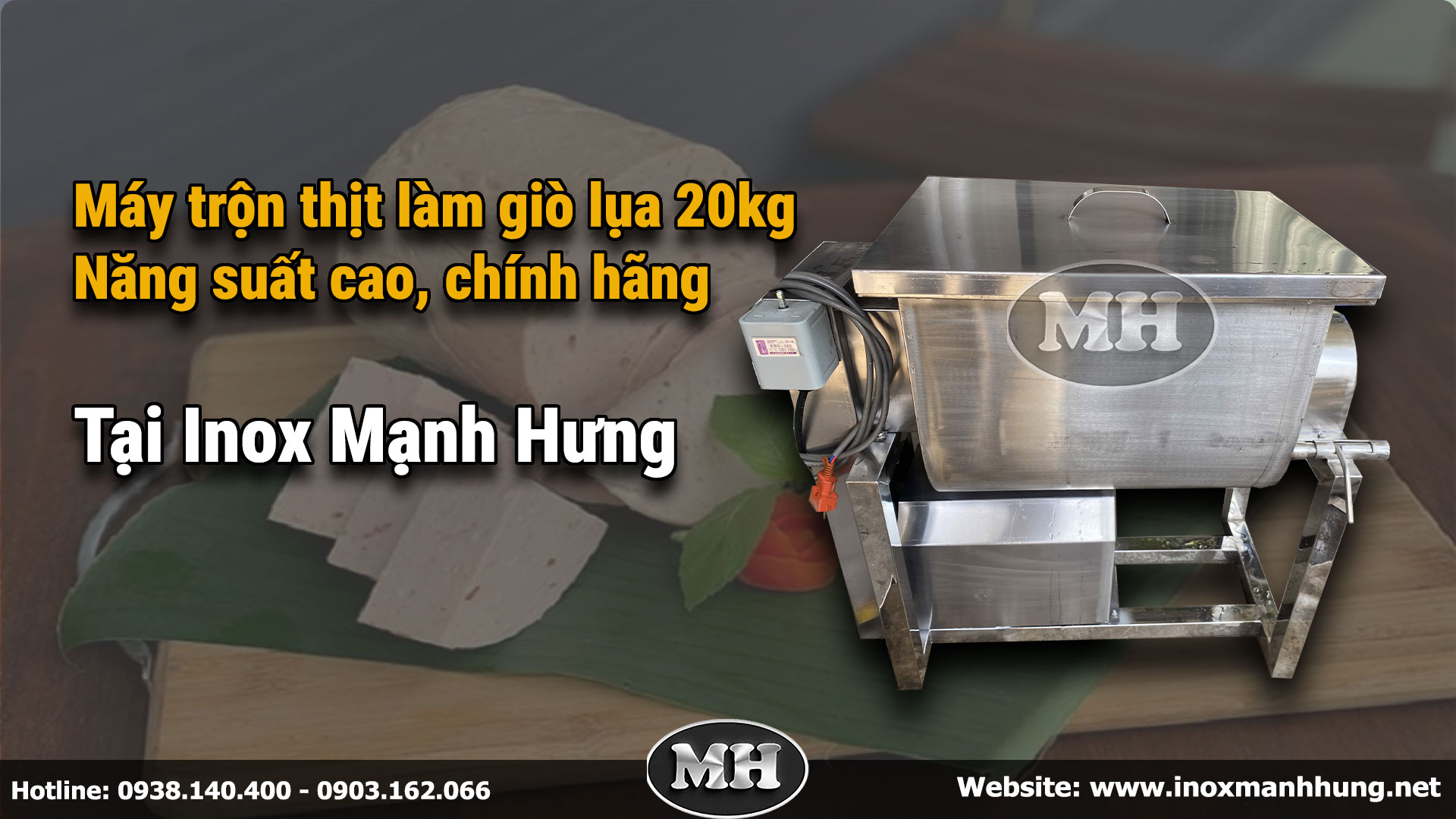 Máy trộn thịt làm giò lụa 20kg năng suất cao, chính hãng 2025 Máy trộn thịt làm giò lụa 20kg năng suất cao, chính hãng 2025