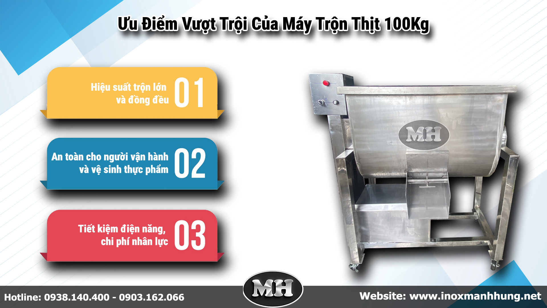 Các Ưu Điểm Vượt Trội Của Máy Trộn Thịt 100Kg