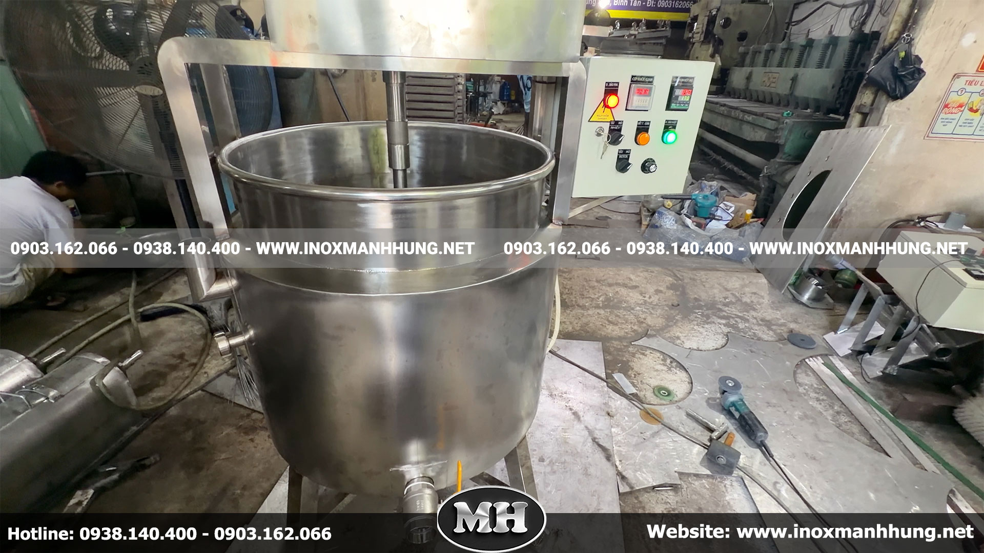 Thông số kỹ thuật chi tiết của nồi nấu cánh khuấy 3 lớp 200 lít