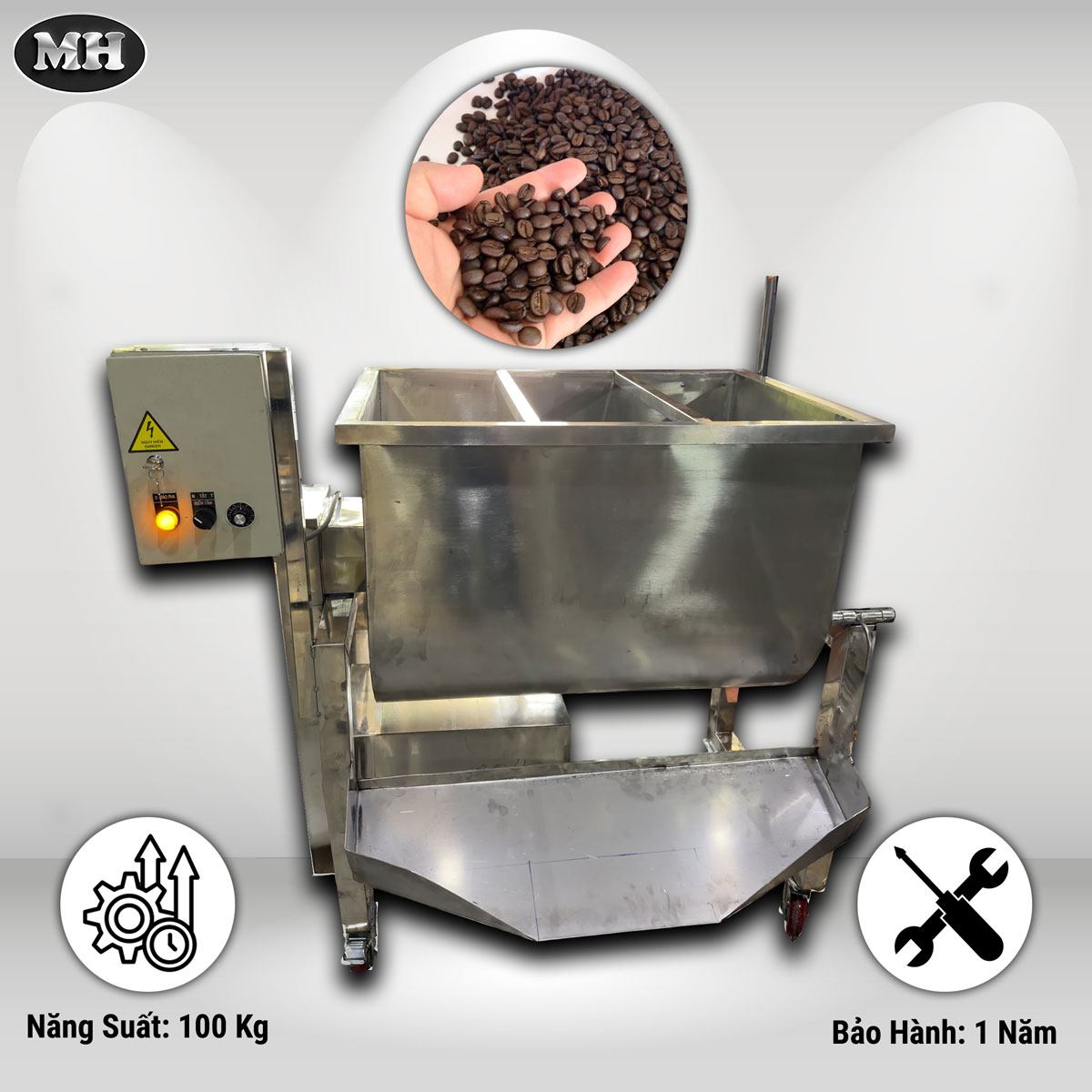 Máy Trộn Cafe Hạt - Năng Xuất 100Kg Máy Trộn Cafe Hạt - Năng Xuất 100Kg