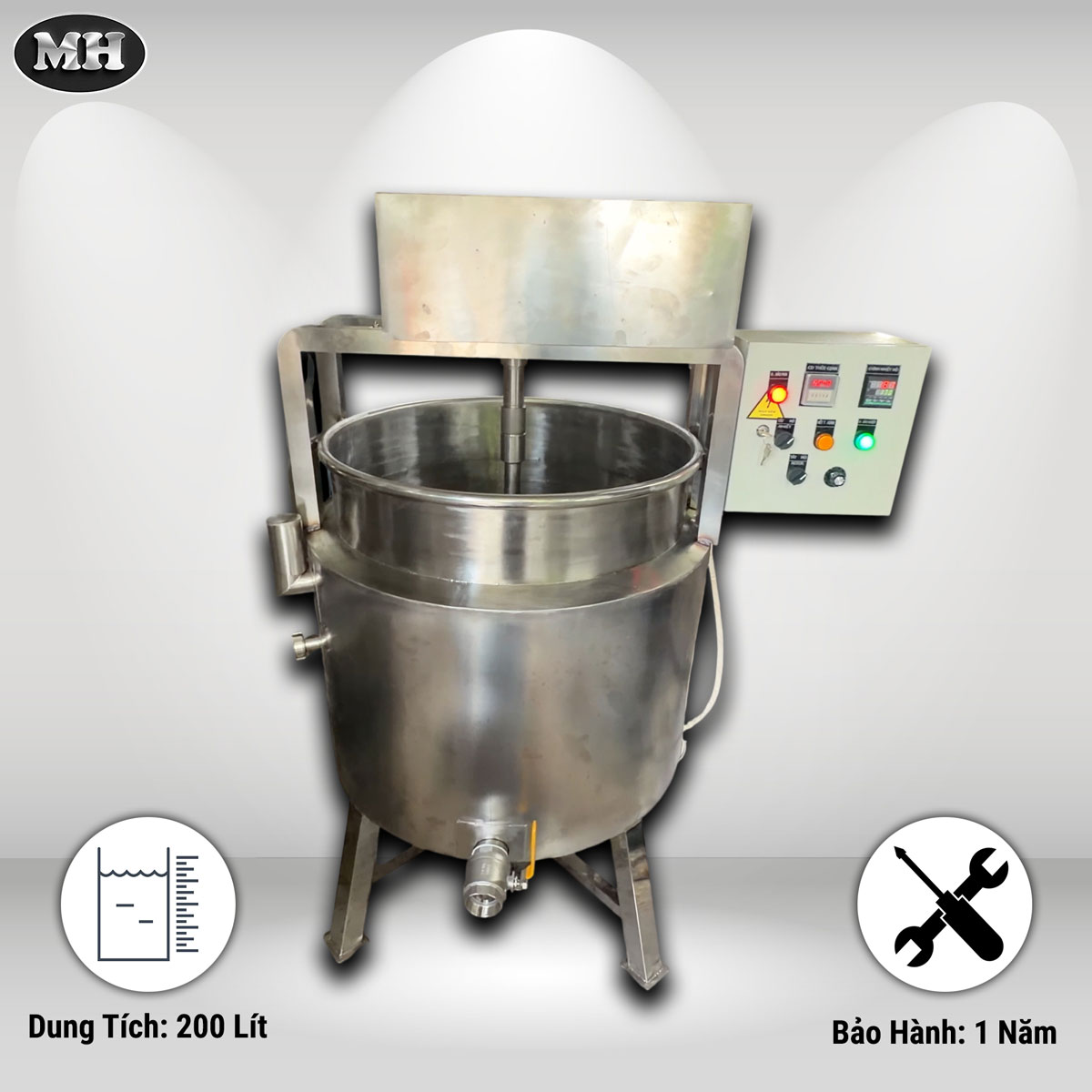 Nồi Nấu Gia Nhiệt Có Cánh Khuấy 200 Lít Nồi Nấu Gia Nhiệt Có Cánh Khuấy 200 Lít