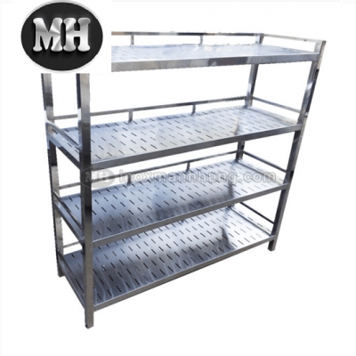 Kệ inox 4 tầng đục lỗ Kệ inox 4 tầng đục lỗ
